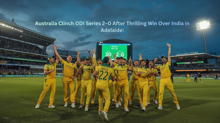 India vs Australia 2nd ODI where Australia celebrating