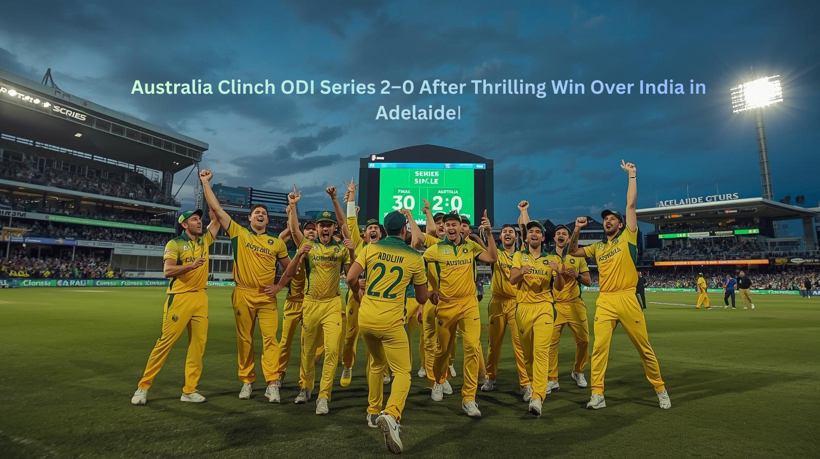 India vs Australia 2nd ODI where Australia celebrating