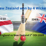 Picture showing England vs New Zealand 1st ODI match scores.